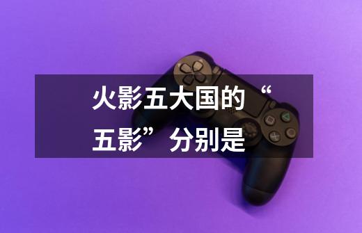 火影五大国的“五影”分别是-第1张-游戏信息-龙启网