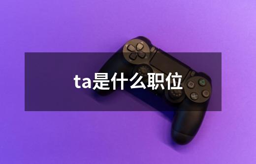 ta是什么职位-第1张-游戏信息-龙启网