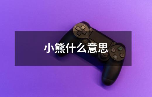 小熊什么意思-第1张-游戏信息-龙启网