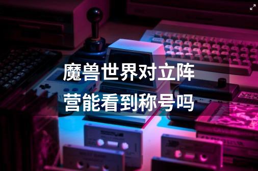 魔兽世界对立阵营能看到称号吗-第1张-游戏信息-龙启网