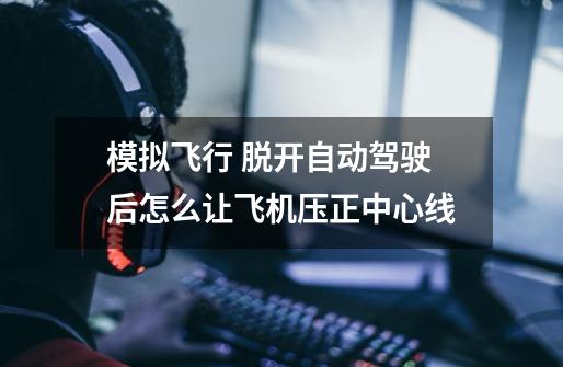 模拟飞行 脱开自动驾驶后怎么让飞机压正中心线-第1张-游戏信息-龙启网