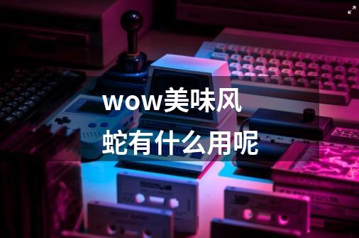 wow美味风蛇有什么用呢-第1张-游戏信息-龙启网