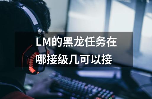 LM的黑龙任务在哪接级几可以接-第1张-游戏信息-龙启网