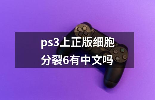 ps3上正版细胞分裂6有中文吗-第1张-游戏信息-龙启网