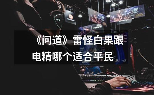 《问道》雷怪白果跟电精哪个适合平民-第1张-游戏信息-龙启网
