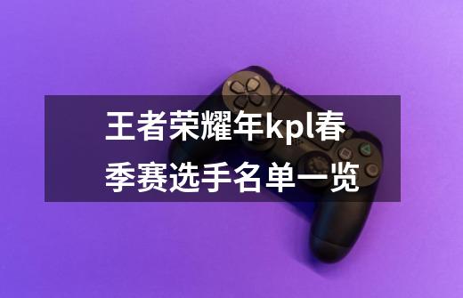 王者荣耀年kpl春季赛选手名单一览-第1张-游戏信息-龙启网