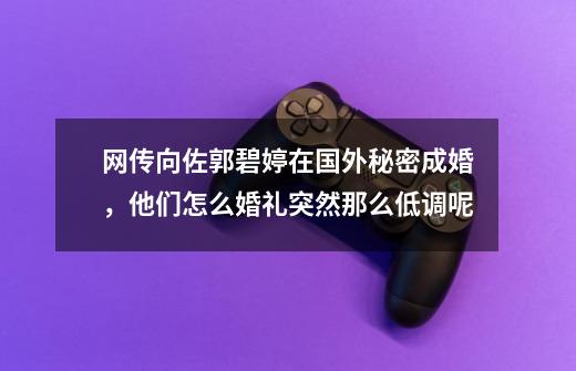 网传向佐郭碧婷在国外秘密成婚,他们怎么婚礼突然那么低调呢-第1张-游戏信息-龙启网
