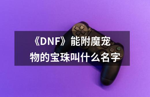 《DNF》能附魔宠物的宝珠叫什么名字-第1张-游戏信息-龙启网