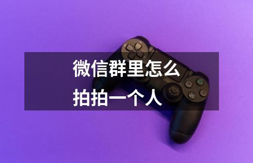 微信群里怎么拍拍一个人-第1张-游戏信息-龙启网