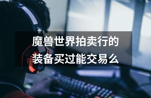 魔兽世界拍卖行的装备买过能交易么-第1张-游戏信息-龙启网