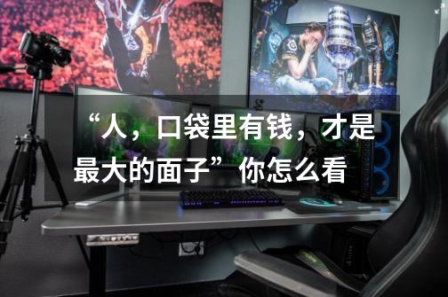 “人,口袋里有钱,才是最大的面子”你怎么看-第1张-游戏信息-龙启网