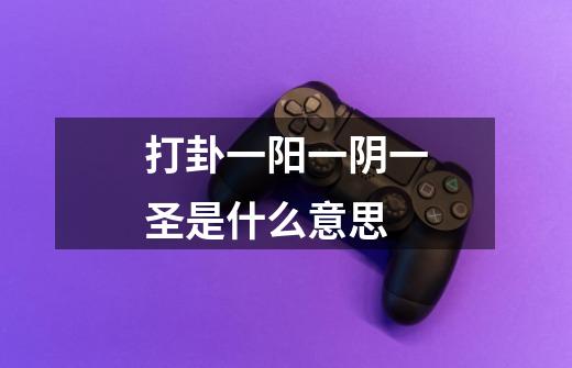 打卦一阳一阴一圣是什么意思-第1张-游戏信息-龙启网