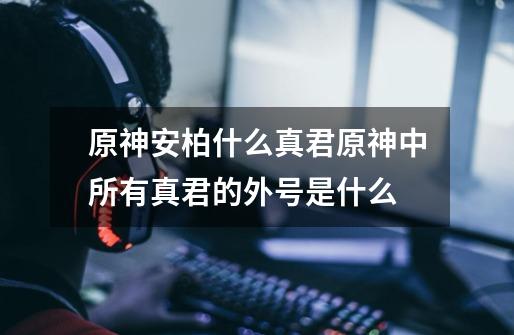 原神安柏什么真君原神中所有真君的外号是什么-第1张-游戏信息-龙启网