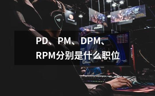 PD、PM、DPM、RPM分别是什么职位-第1张-游戏信息-龙启网