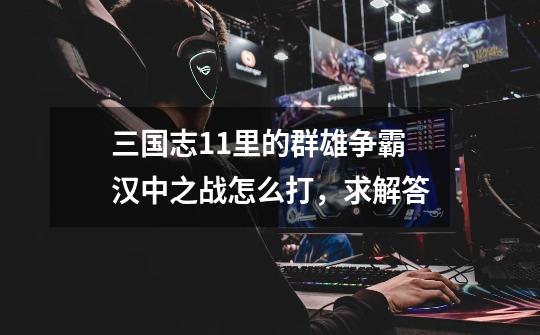 三国志11里的群雄争霸汉中之战怎么打,求解答-第1张-游戏信息-龙启网