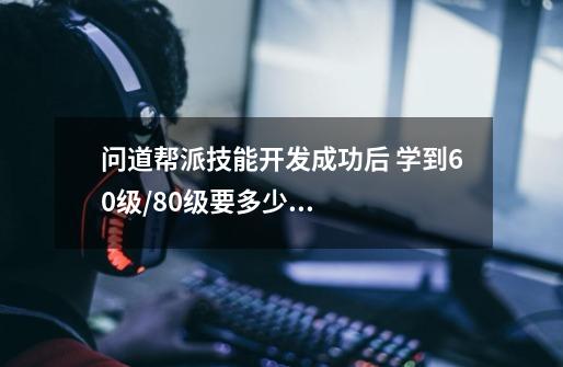 问道帮派技能开发成功后 学到60级/80级要多少帮派建设度和帮派资金-第1张-游戏信息-龙启网