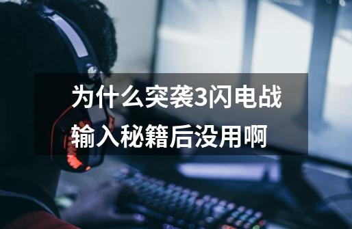 为什么突袭3闪电战输入秘籍后没用啊-第1张-游戏信息-龙启网