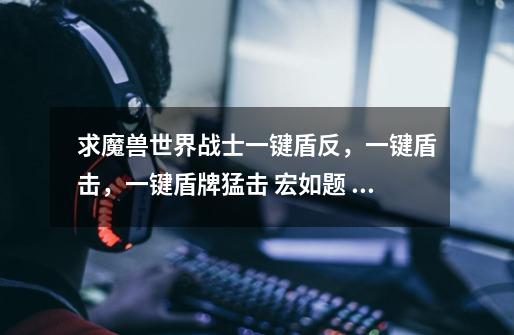 求魔兽世界战士一键盾反,一键盾击,一键盾牌猛击 宏如题 谢谢了-第1张-游戏信息-龙启网