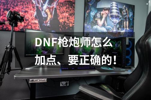DNF枪炮师怎么加点、要正确的!-第1张-游戏信息-龙启网