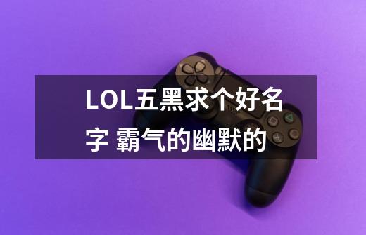 LOL五黑求个好名字 霸气的幽默的-第1张-游戏信息-龙启网