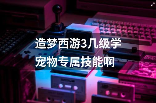 造梦西游3几级学宠物专属技能啊-第1张-游戏信息-龙启网