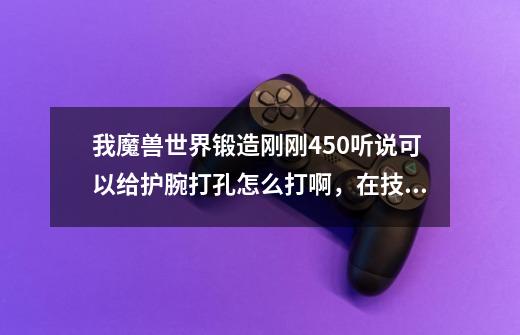 我魔兽世界锻造刚刚450听说可以给护腕打孔怎么打啊,在技能菜单没有体现出来,采矿满级多出来个坚韧锻造呢-第1张-游戏信息-龙启网