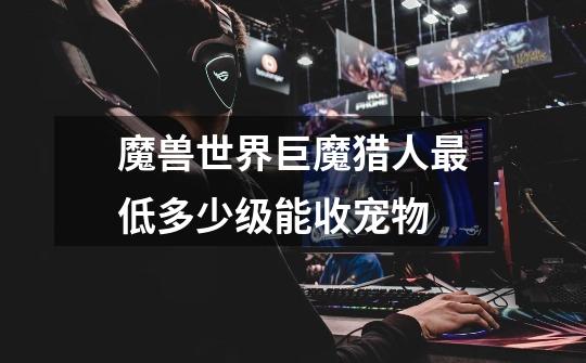 魔兽世界巨魔猎人最低多少级能收宠物-第1张-游戏信息-龙启网