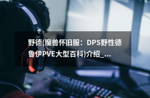 野德(魔兽怀旧服:DPS野性德鲁伊PVE大型百科)介绍_野德(魔兽怀旧服:DPS野性德鲁伊PVE大型百科)是什么-第1张-游戏信息-龙启网