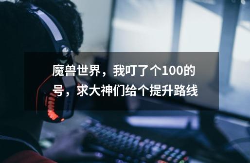 魔兽世界,我叮了个100的号,求大神们给个提升路线-第1张-游戏信息-龙启网