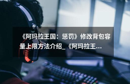 《阿玛拉王国:惩罚》修改背包容量上限方法介绍_《阿玛拉王国:惩罚》修改背包容量上限方法是什么-第1张-游戏信息-龙启网