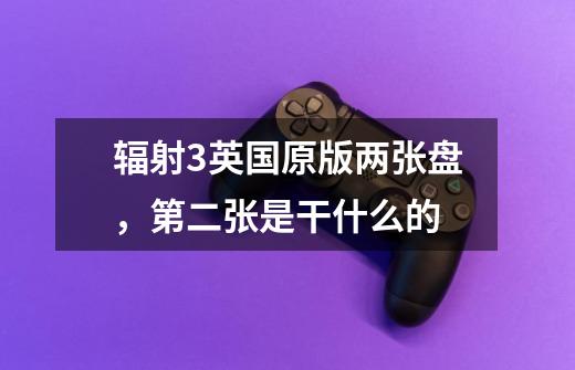 辐射3英国原版两张盘，第二张是干什么的-第1张-游戏信息-龙启网