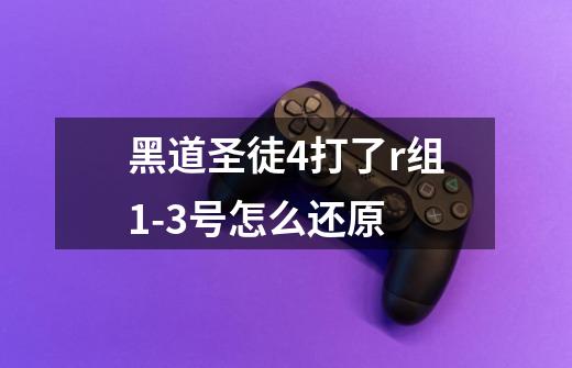 黑道圣徒4打了r组1-3号怎么还原-第1张-游戏信息-龙启网