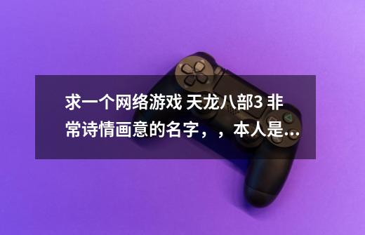 求一个网络游戏 天龙八部3 非常诗情画意的名字,,本人是男的,谢谢-第1张-游戏信息-龙启网