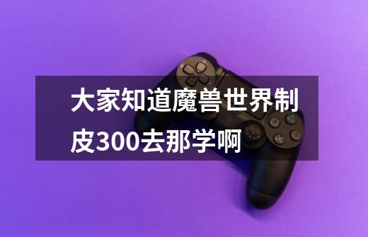 大家知道魔兽世界制皮300去那学啊-第1张-游戏信息-龙启网