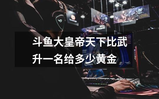斗鱼大皇帝天下比武升一名给多少黄金-第1张-游戏信息-龙启网