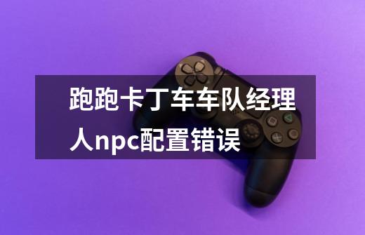 跑跑卡丁车车队经理人npc配置错误-第1张-游戏信息-龙启网