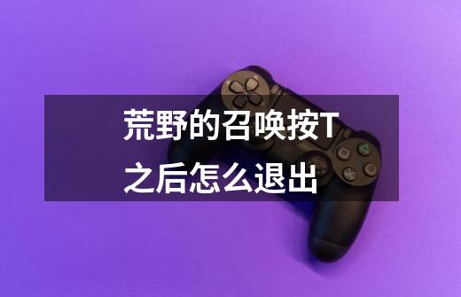 荒野的召唤按T之后怎么退出-第1张-游戏信息-龙启网