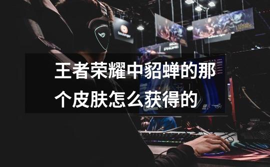 王者荣耀中貂蝉的那个皮肤怎么获得的-第1张-游戏信息-龙启网