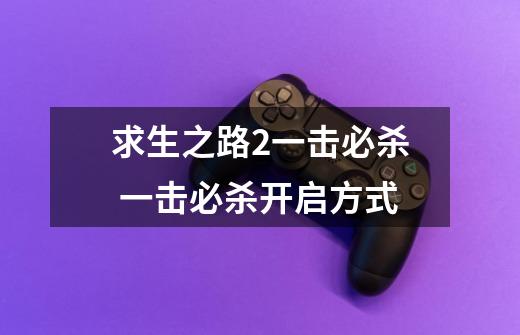 求生之路2一击必杀 一击必杀开启方式-第1张-游戏信息-龙启网