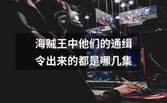 海贼王中他们的通缉令出来的都是哪几集-第1张-游戏信息-龙启网
