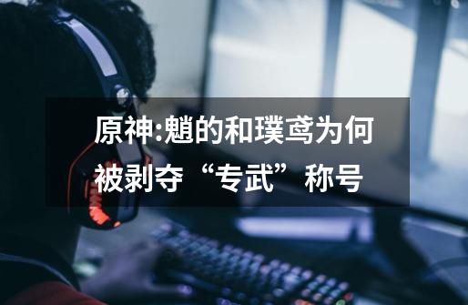 原神:魈的和璞鸢为何被剥夺“专武”称号-第1张-游戏信息-龙启网