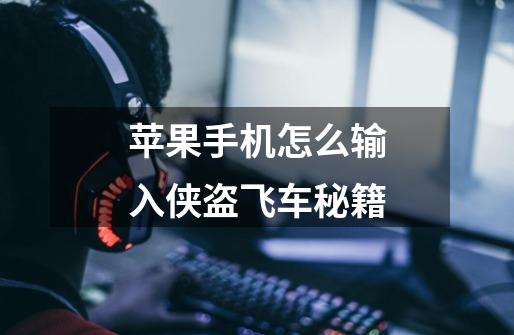 苹果手机怎么输入侠盗飞车秘籍-第1张-游戏信息-龙启网