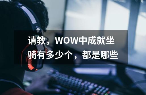 请教,WOW中成就坐骑有多少个,都是哪些-第1张-游戏信息-龙启网