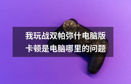 我玩战双帕弥什电脑版卡顿是电脑哪里的问题-第1张-游戏信息-龙启网