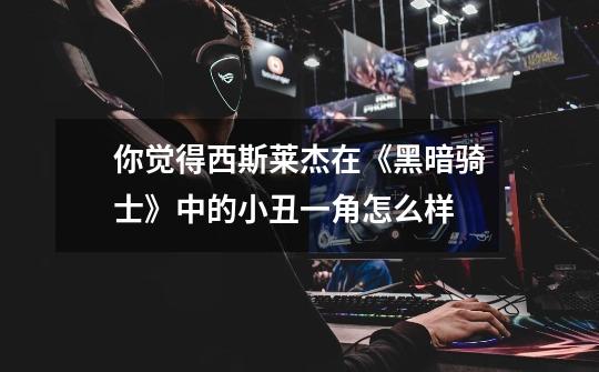 你觉得西斯莱杰在《黑暗骑士》中的小丑一角怎么样-第1张-游戏信息-龙启网
