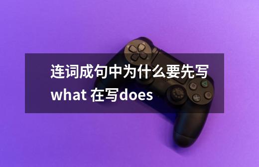 连词成句中为什么要先写what 在写does-第1张-游戏信息-龙启网