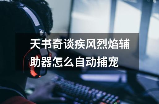 天书奇谈疾风烈焰辅助器怎么自动捕宠-第1张-游戏信息-龙启网