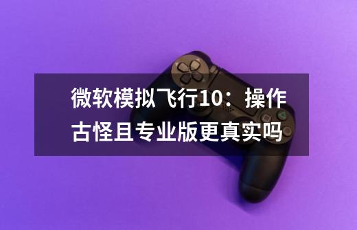 微软模拟飞行10:操作古怪且专业版更真实吗-第1张-游戏信息-龙启网