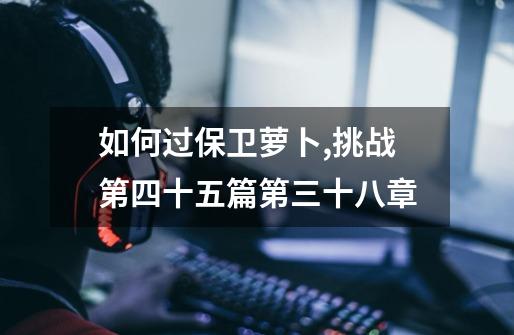 如何过保卫萝卜,挑战第四十五篇第三十八章.-第1张-游戏信息-龙启网