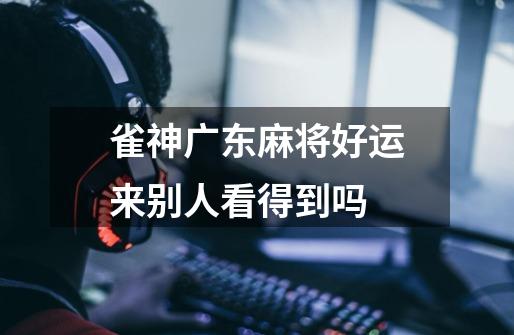 雀神广东麻将好运来别人看得到吗-第1张-游戏信息-龙启网